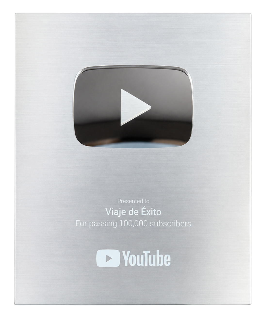 Placa de plata de YouTube por 100.000 suscriptores